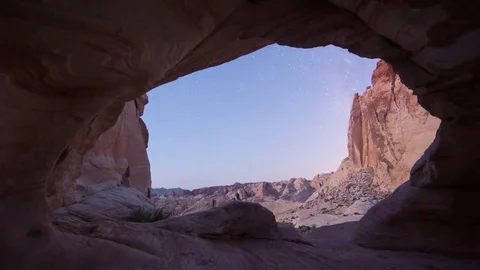 Night Sky, From a desert cave, Timelapse Stock Footage 84368207