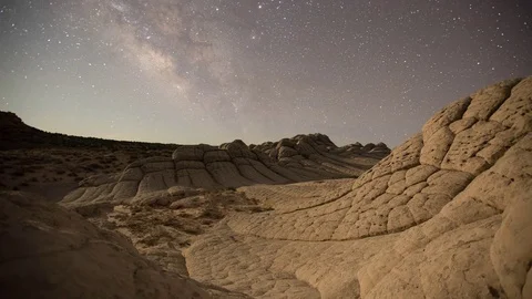 Night Sky, Desert Formations, Moon Timelapse Stock Footage 84364837