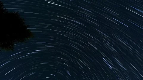 Night sky earth rotation creating star trails Stock Footage 337000959