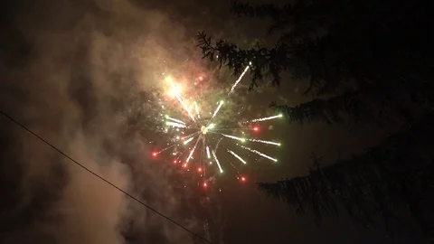 The Night Sky Fireworks Stock Footage 125506330