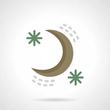 Night sky flat color design vector icon 库存插图