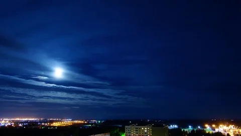 Night Sky at Full Moon Video stock 78519261