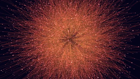 Night sky illuminated by vibrant firework explosion Stock Footage 263795533