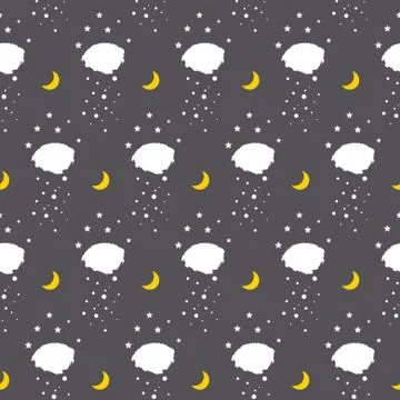 Night sky kid seamless pattern イラスト素材