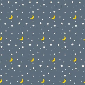 Night sky kid seamless pattern イラスト素材