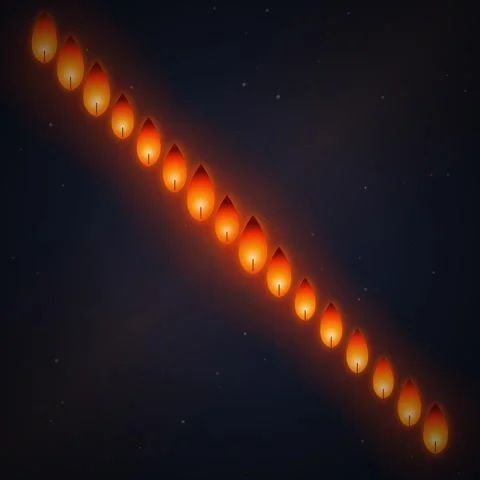 Night Sky Lanterns Ascending: A Stream of Floating Lights in Darkness Stock Footage 348199013