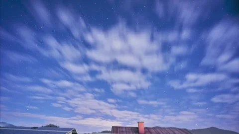 Night sky from the milky way, thick clouds at night. FHD Video stock 192740252