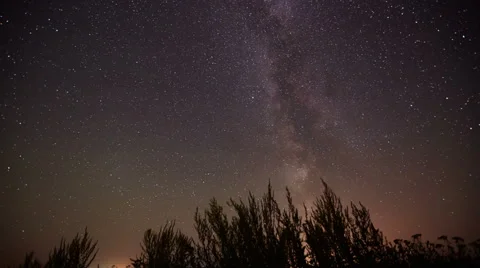 Night sky Milky Way timelapse - stars rotation background Stock Footage 53499152