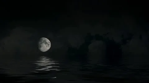 Night sky with moon and cloud Stock Footage 22236605
