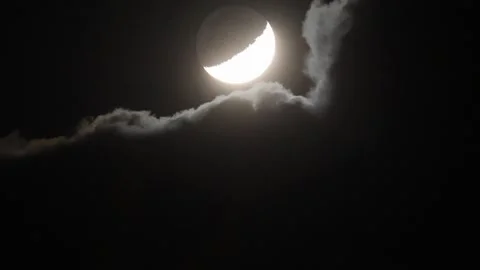 Night sky. Moon and clouds Stock Footage 299945216