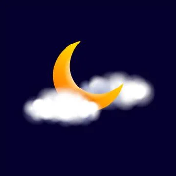 Night sky with moon and clouds Stock-Illustration
