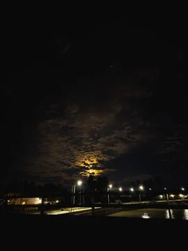 Night Sky With Moon and Clouds 스톡 사진