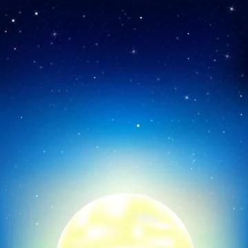Night sky with moon Stock Illustration