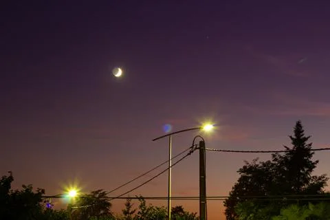 Night sky with the moon Stock Photos
