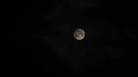 Night sky with moving clouds and moon. Stock Footage 142322023