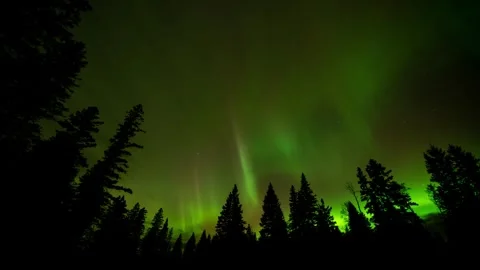 Night sky with multicolored Aurora and moody clouds in this timelapse. Stock Footage 288521946