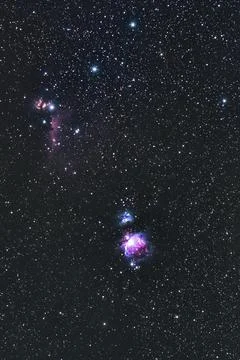 Night sky objects in the Orion constellation Stock Photos