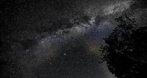 Night sky, outer space or stars in universe, milky way or wallpaper with te.. 库存照片