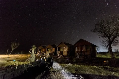 Night sky over Danube Delta Stock Footage 86295009