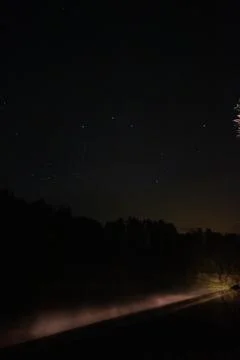 Night Sky Over Dark Fields Stock Photos