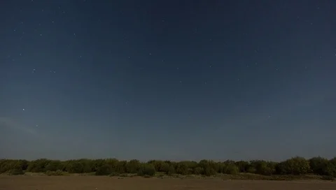 Night sky over the field time lapse Stock Footage 71991202