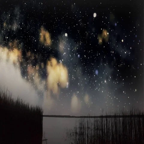 The night sky over the lake Stock Footage 69632725