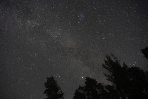 Night sky over the lake Stock Photos