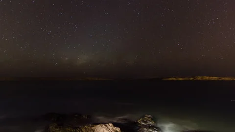 Night Sky Over Luderitz Coast, Namibia Timelapse Stock Footage 341377306