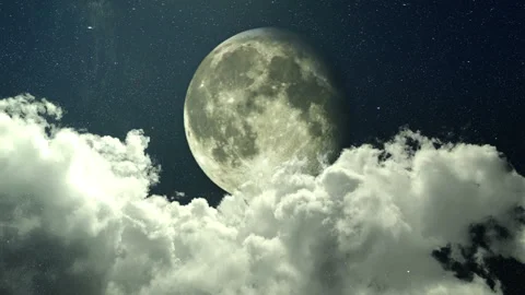 Night Sky Panorama of Clouds And The Moon Stock Footage 235723957