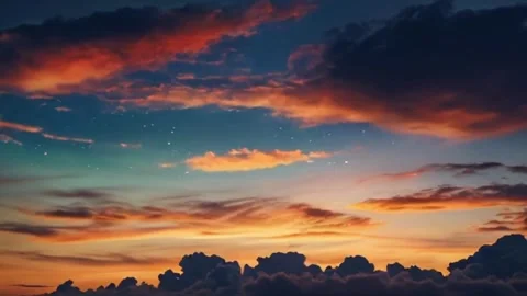 Night sky pastel colored clouds and soft Stock Footage 296980004