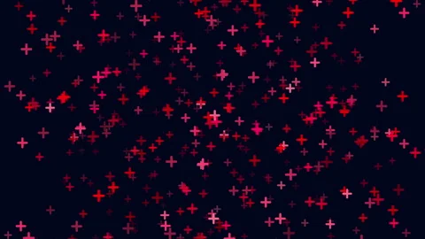 Night sky with random flying rainbow confetti Stock Footage 242607782