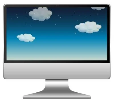 Night sky scene on computer background Stock Illustration