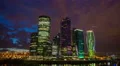 The night sky-scrapers wide-angle view, time lapse 4k or 4k+ Resolution