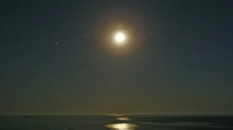 Night sky on the sea Stock Footage 12140786