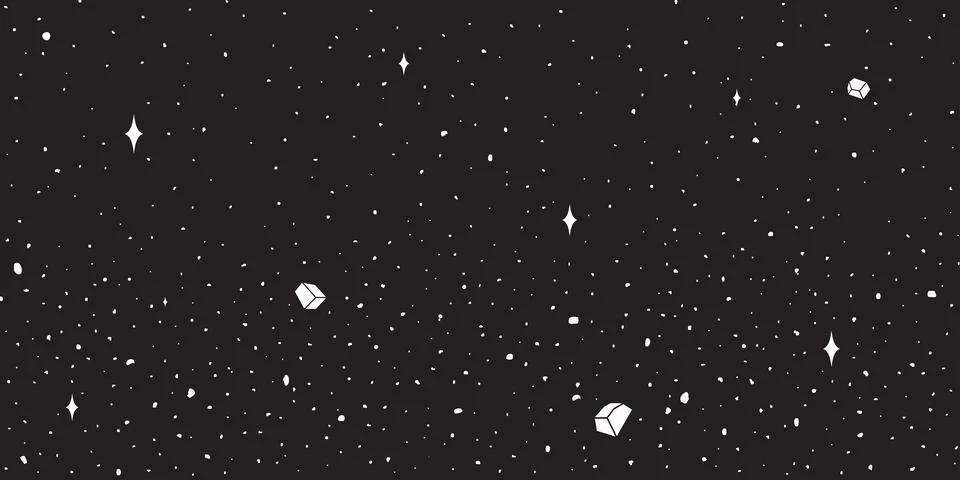 Night sky seamless pattern outer space vector star planet background wallpaper Stock Illustration