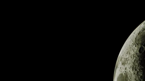 Night sky showing a close view of the moons surface with craters Stock Footage 345054727