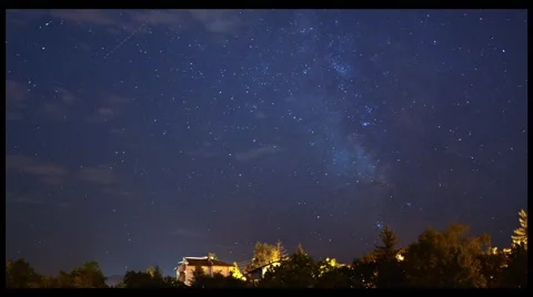 Night sky at small town Stock Footage 65162808