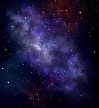 Night sky, space background with nebula and stars Stock Illustration