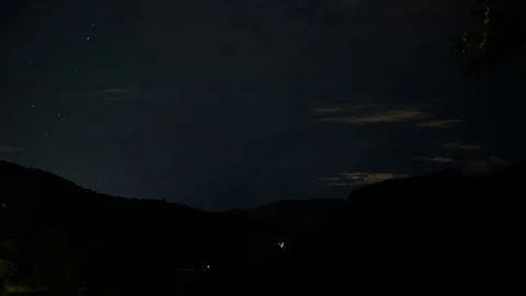 Night sky with star and clouds in mountain, timelapse Stock Footage 83168721
