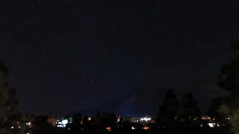 Night Sky Star Time-Lapse of Mount Elden in Flagstaff Arizona 動画素材 230114070