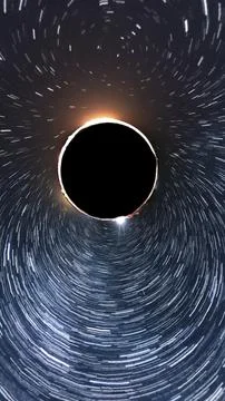 Night Sky Star Trails of VR 360 Tiny Planet Effect Universe Vertical Stock Photos