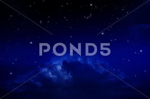 Night Sky with Stars and Clouds Stock Photos