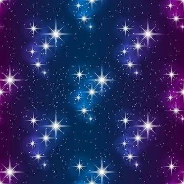 Night sky with stars, seamless pattern. Modern style for wallpaper, wrapping Stock Illustration