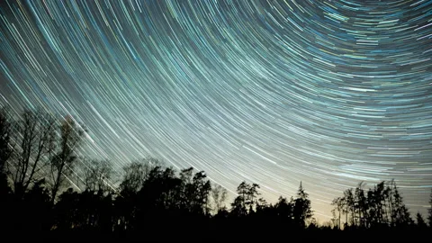Night sky with startails, 4k timelapse. Stock Footage 154126637
