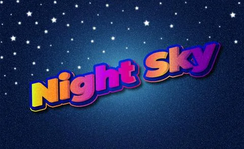 Night sky text effect design on vintage gradient effect blue and black Stock Illustration