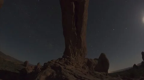 Night Sky Time Lapse - Arches National Park 02 Stock Footage 52188262