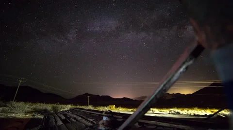 Night Sky Time Lapse - Caboose 02 Stock Footage 52273693