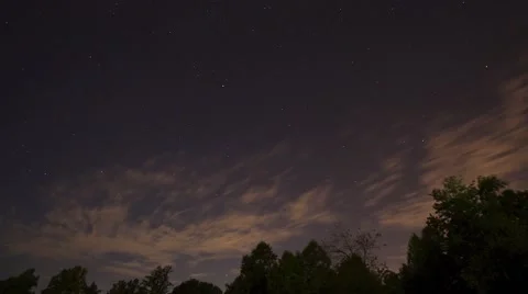 Night Sky Time Lapse with Clouds - 4K Video stock 64921496