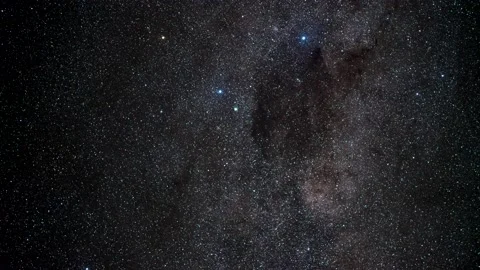 Night sky time-lapse go the stars moving across the sky including shooting Stock Footage