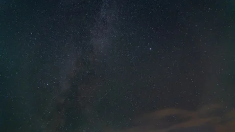 Night sky time lapse with milky way and clouds Stock Footage 283935178